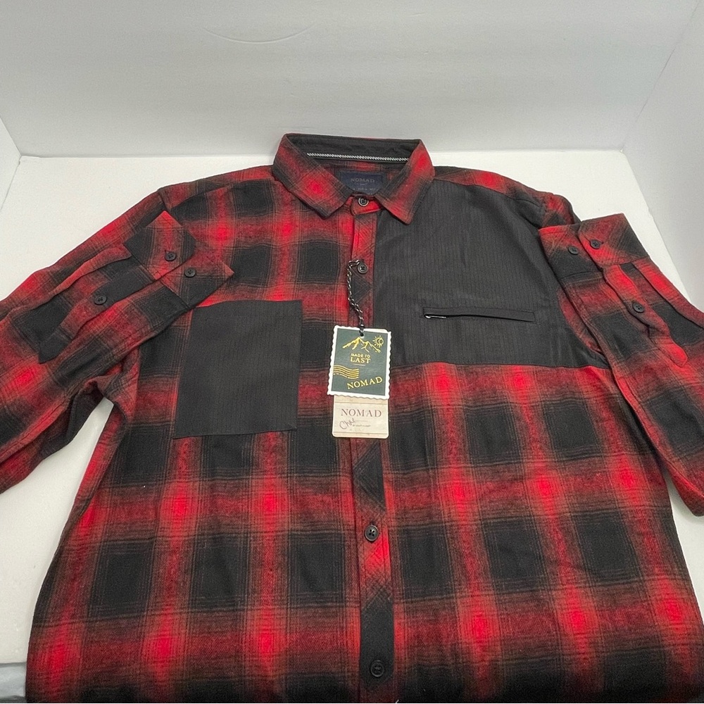Nomad soft flannel plaid button up men’s medium NWT